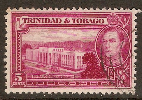 Trinidad & Tobago 1938 5c Magenta. SG249b.